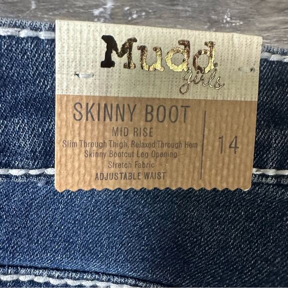 Mudd Girls Skinny Boot Mid Rise Dark Wash Jean NEW - Picture 9 of 9